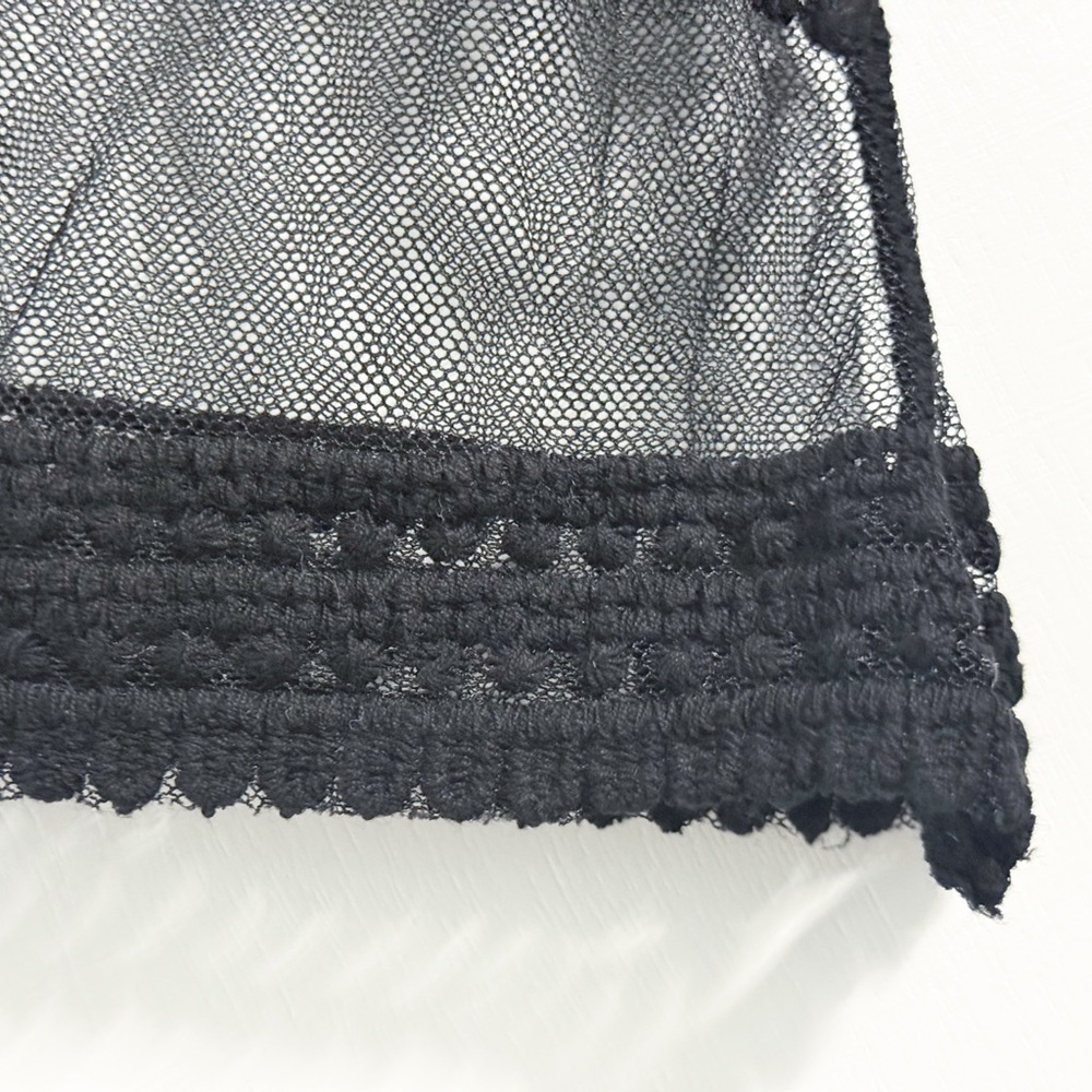 Sheer Black Lace Kimono Duster L Tie Waist Gothic Boho Layer - Picture 3 of 11